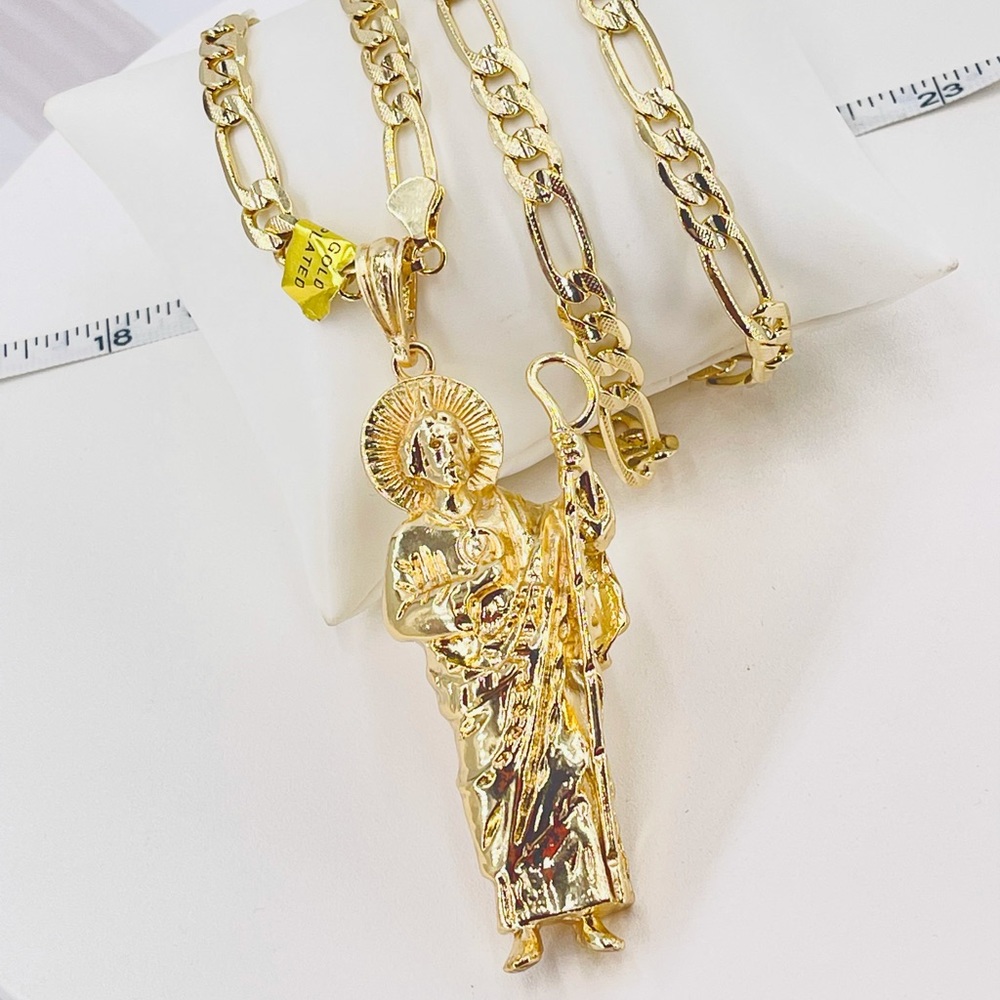 Saint Jude Thaddeus and Chain  14k gold plated